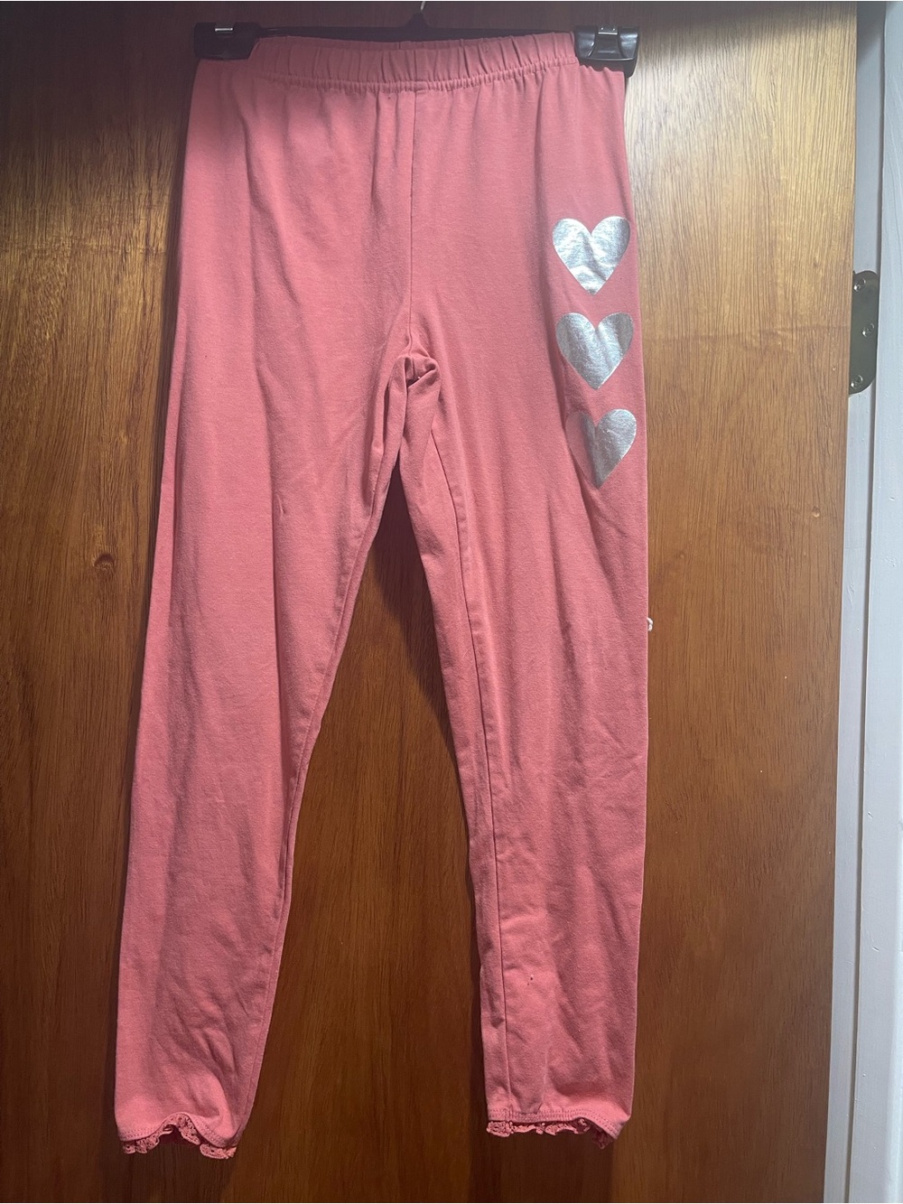 Girls' Pink Heart Leggings